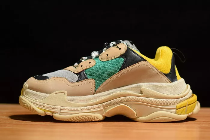 BALENCIAGA TRIPLE S W06E1-1000 BEIGE/GREEN-YELLOW