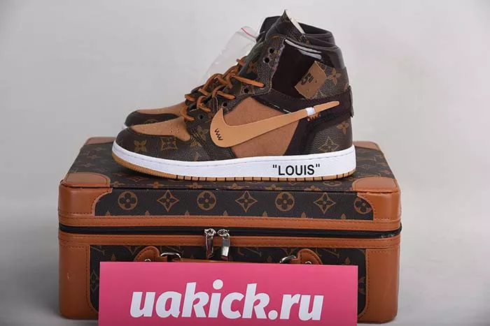 Louis Vuitton x Off-White x Air Jordan 1 Customs MENS AQ0818-158