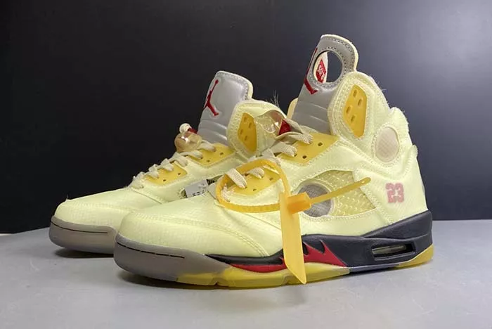 OFF-WHITE x Air Jordan 5 “Sail” DH8565-100