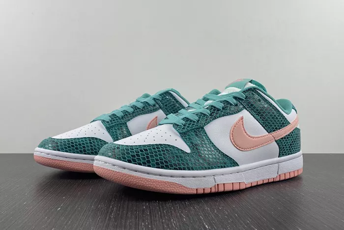 Nike Dunk Low Snakeskin Washed Teal Bleached Coral  DR8577-300